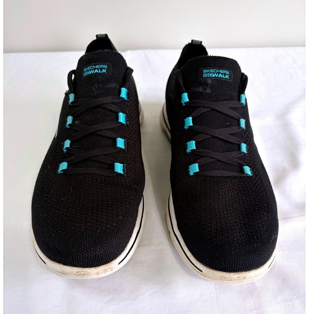 Skechers Go Walk Black Knit Sneakers Women Size 10 Athleisure Minimalist Comfort